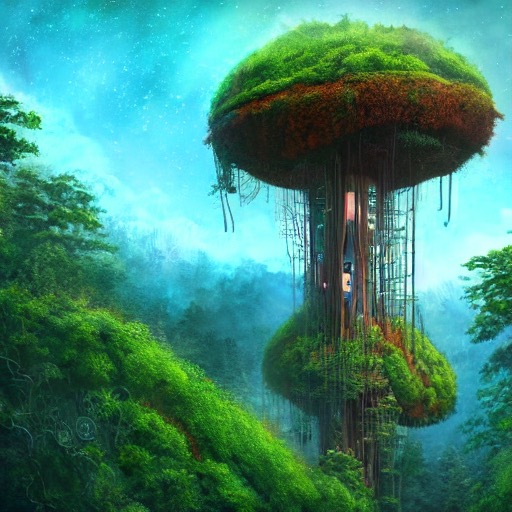 A treetop lodge on an alien planet 01