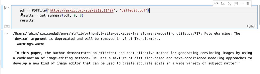 Summarizing a single PDF